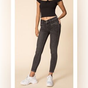 Free People Jet Low Rise Black Skinny Jeans